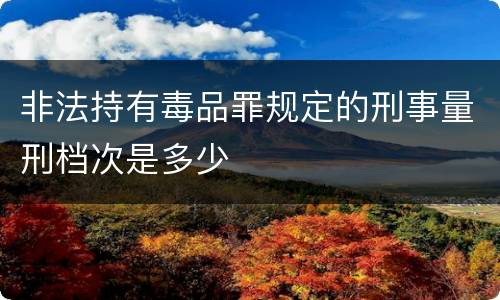 非法持有毒品罪规定的刑事量刑档次是多少