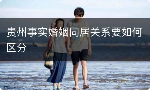 贵州事实婚姻同居关系要如何区分
