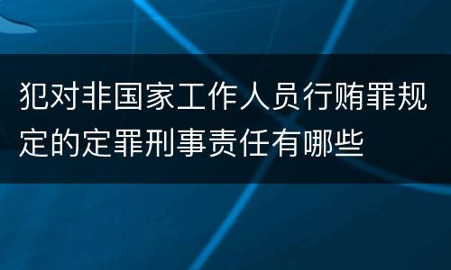 犯对非国家工作人员行贿罪规定的定罪刑事责任有哪些