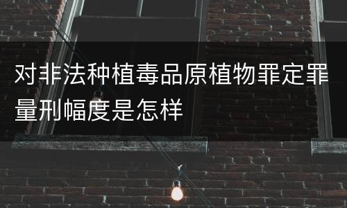 对非法种植毒品原植物罪定罪量刑幅度是怎样