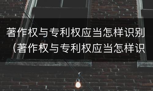 著作权与专利权应当怎样识别（著作权与专利权应当怎样识别）