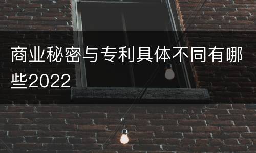 商业秘密与专利具体不同有哪些2022