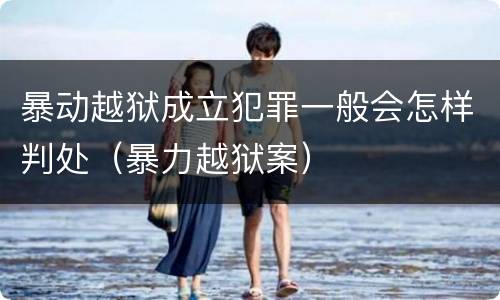 暴动越狱成立犯罪一般会怎样判处（暴力越狱案）