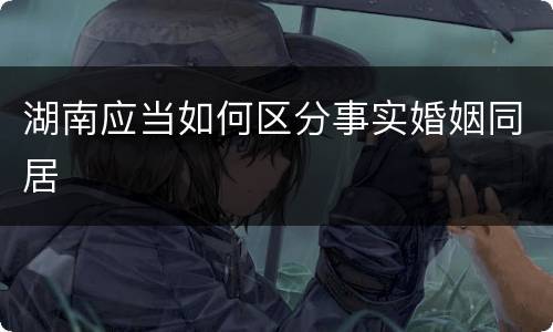 湖南应当如何区分事实婚姻同居