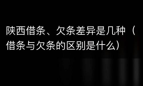 陕西借条、欠条差异是几种（借条与欠条的区别是什么）