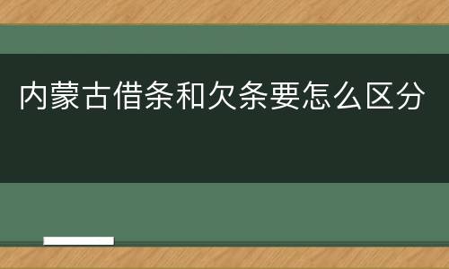 内蒙古借条和欠条要怎么区分