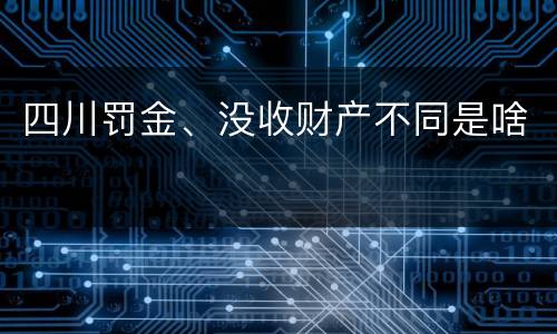 四川罚金、没收财产不同是啥