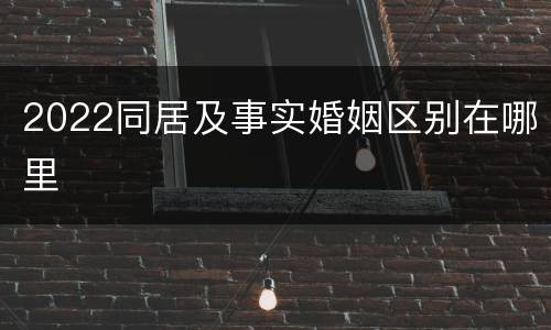 2022同居及事实婚姻区别在哪里