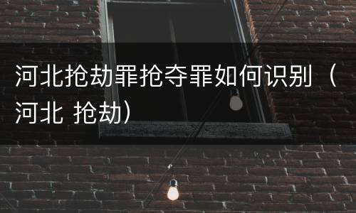 河北抢劫罪抢夺罪如何识别（河北 抢劫）