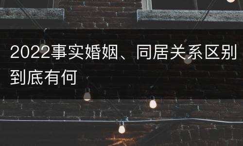 2022事实婚姻、同居关系区别到底有何