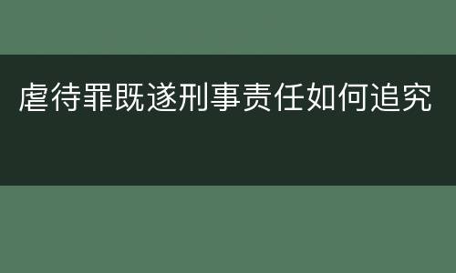 虐待罪既遂刑事责任如何追究