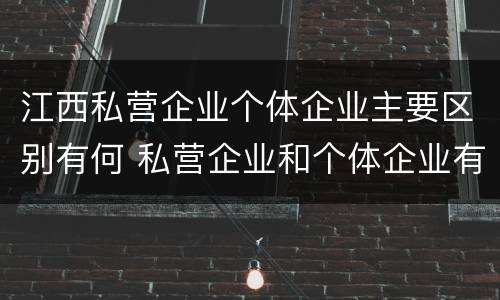 江西私营企业个体企业主要区别有何 私营企业和个体企业有什么区别