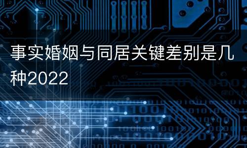 事实婚姻与同居关键差别是几种2022