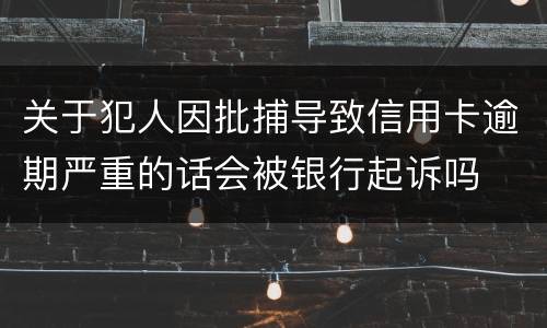 关于犯人因批捕导致信用卡逾期严重的话会被银行起诉吗