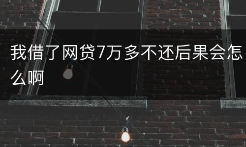 我借了网贷7万多不还后果会怎么啊