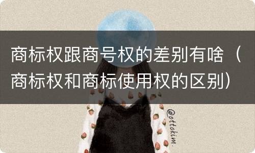 商标权跟商号权的差别有啥（商标权和商标使用权的区别）