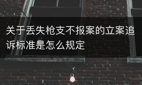 关于丢失枪支不报案的立案追诉标准是怎么规定