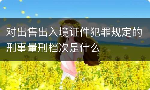 对出售出入境证件犯罪规定的刑事量刑档次是什么