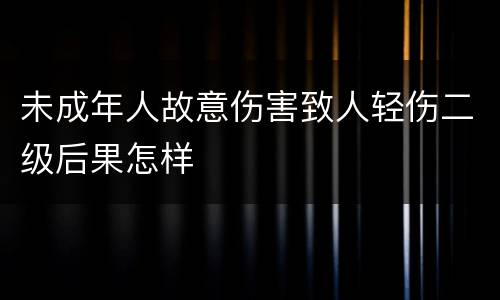 未成年人故意伤害致人轻伤二级后果怎样