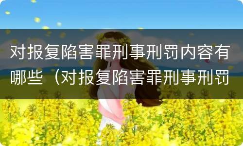 对报复陷害罪刑事刑罚内容有哪些（对报复陷害罪刑事刑罚内容有哪些规定）