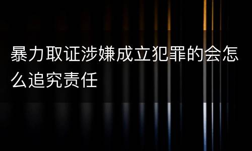 暴力取证涉嫌成立犯罪的会怎么追究责任