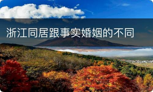 浙江同居跟事实婚姻的不同