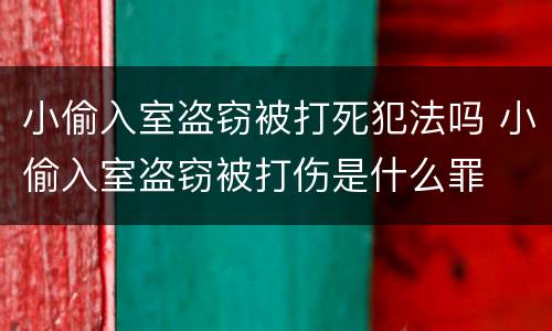小偷入室盗窃被打死犯法吗 小偷入室盗窃被打伤是什么罪