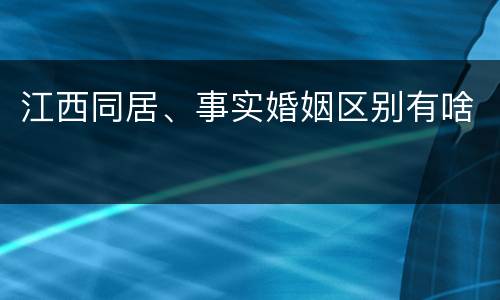 江西同居、事实婚姻区别有啥