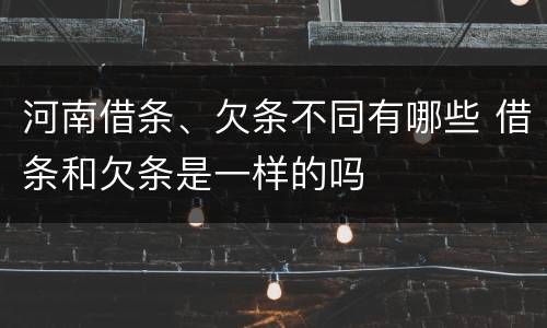 河南借条、欠条不同有哪些 借条和欠条是一样的吗