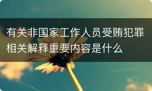 有关非国家工作人员受贿犯罪相关解释重要内容是什么
