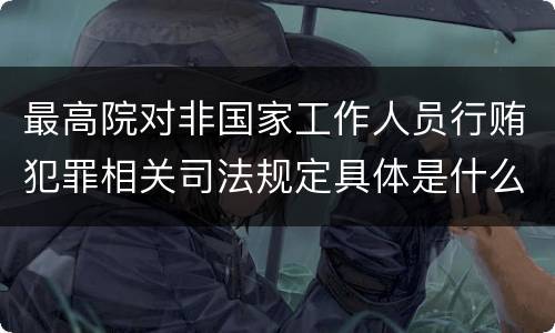 最高院对非国家工作人员行贿犯罪相关司法规定具体是什么重要内容
