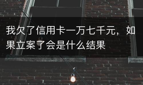 我欠了信用卡一万七千元，如果立案了会是什么结果