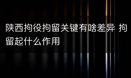 陕西拘役拘留关键有啥差异 拘留起什么作用