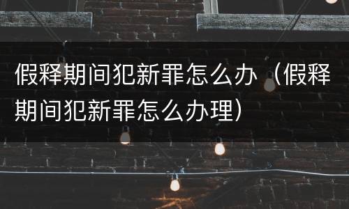 假释期间犯新罪怎么办（假释期间犯新罪怎么办理）