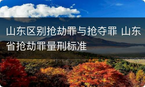 山东区别抢劫罪与抢夺罪 山东省抢劫罪量刑标准