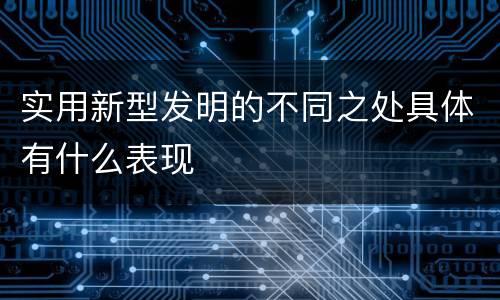实用新型发明的不同之处具体有什么表现