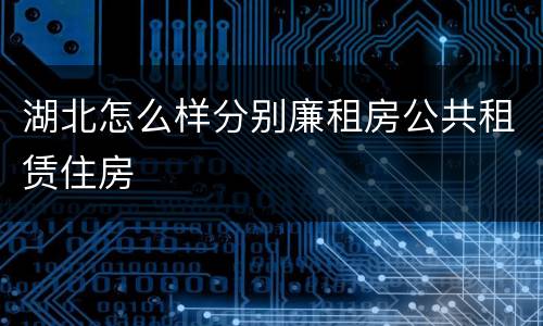 湖北怎么样分别廉租房公共租赁住房