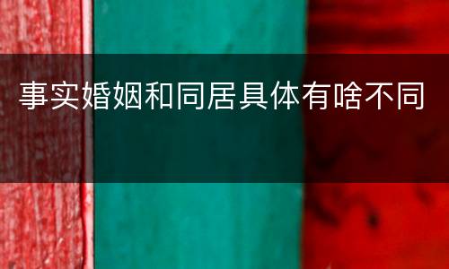 事实婚姻和同居具体有啥不同