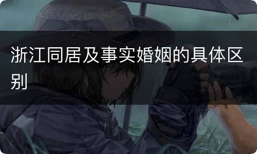 浙江同居及事实婚姻的具体区别