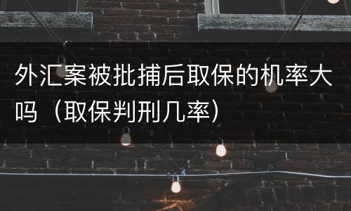 外汇案被批捕后取保的机率大吗（取保判刑几率）