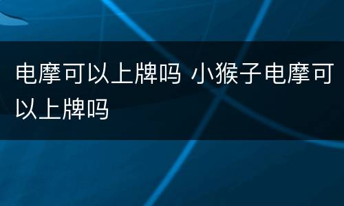 电摩可以上牌吗 小猴子电摩可以上牌吗