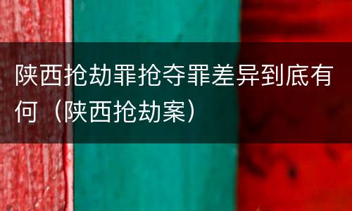 陕西抢劫罪抢夺罪差异到底有何（陕西抢劫案）