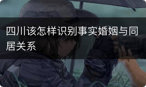 四川该怎样识别事实婚姻与同居关系