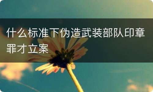 什么标准下伪造武装部队印章罪才立案
