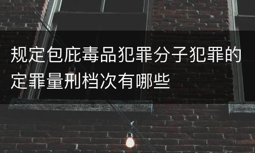 规定包庇毒品犯罪分子犯罪的定罪量刑档次有哪些