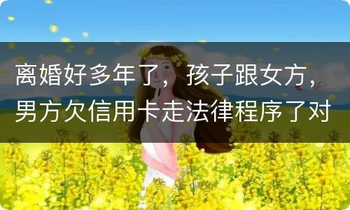 离婚好多年了，孩子跟女方，男方欠信用卡走法律程序了对孩子的前程有影响吗。