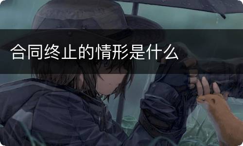 合同终止的情形是什么