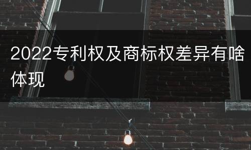2022专利权及商标权差异有啥体现