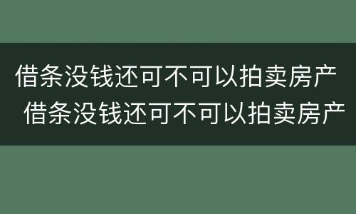 借条没钱还可不可以拍卖房产 借条没钱还可不可以拍卖房产给别人