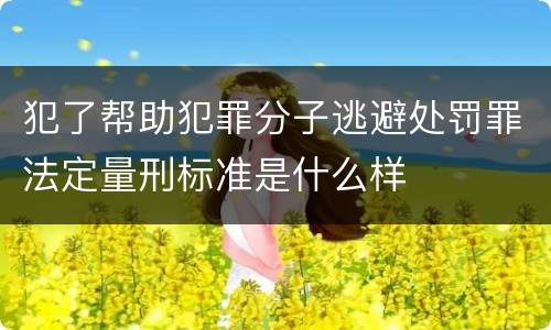 犯了帮助犯罪分子逃避处罚罪法定量刑标准是什么样
